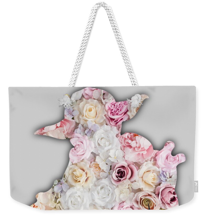 Yoda Weekender Tote Bag featuring the painting Yoda Flower Floral Star Wars T-Shirt by Tony Rubino
