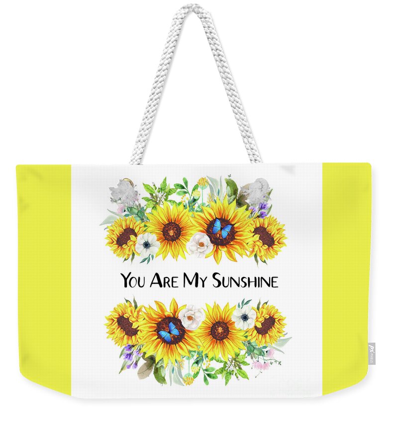 Sunflowers Weekender Tote Bag featuring the painting You Are My Sunshine by Tina LeCour