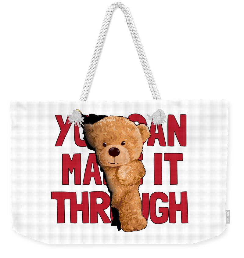 Bears Weekender Tote Bag featuring the painting You Can Make It Through by Miki De Goodaboom