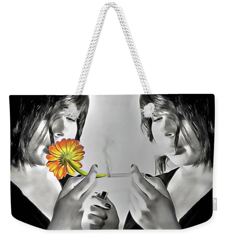 Daisy Weekender Tote Bag featuring the photograph You Choose by Pennie McCracken