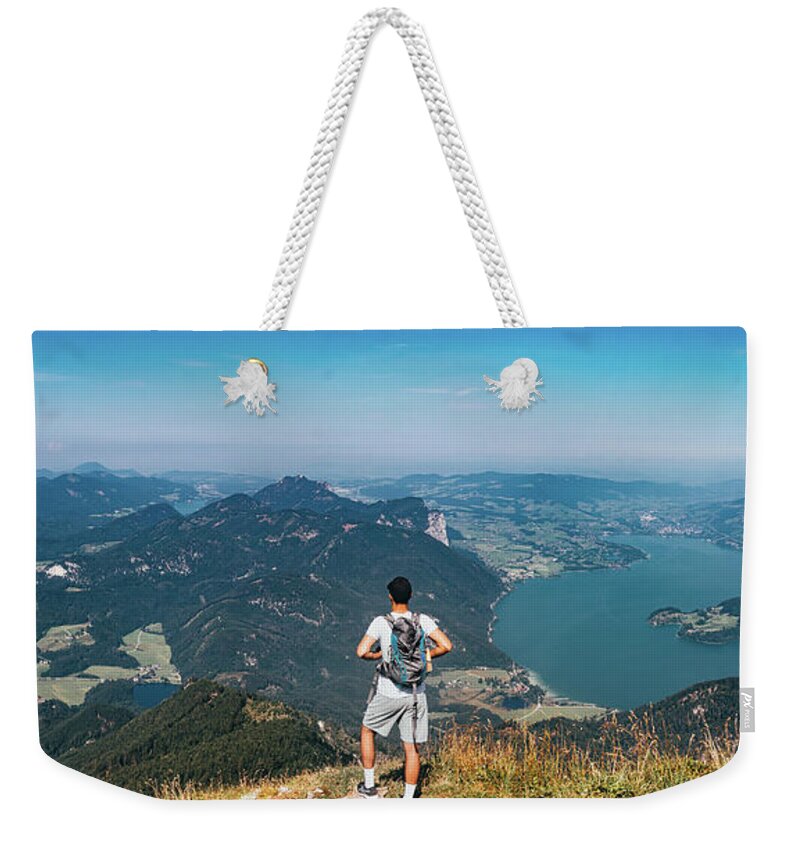 Strobl Weekender Tote Bag featuring the photograph Schafberg in the Austrian alps by Vaclav Sonnek