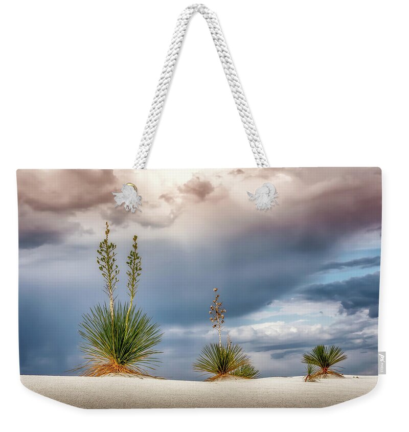 White Sands Weekender Tote Bag featuring the photograph Yucca Three by James Barber