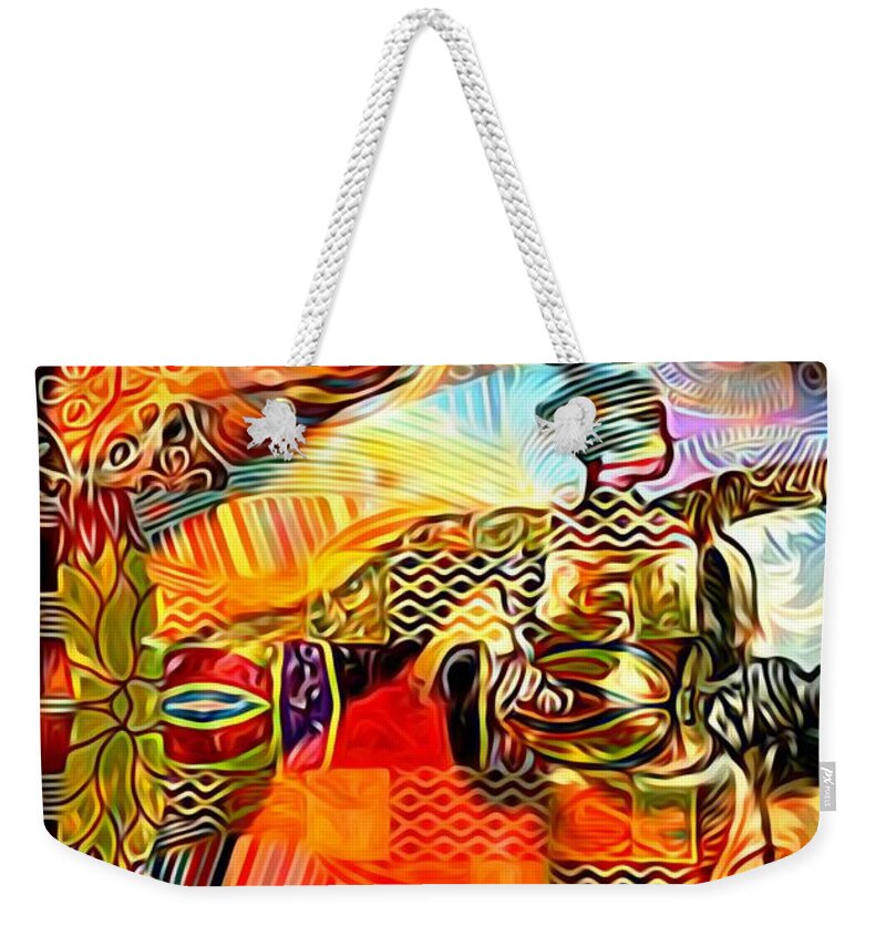  Weekender Tote Bag featuring the mixed media Zaria by Fania Simon