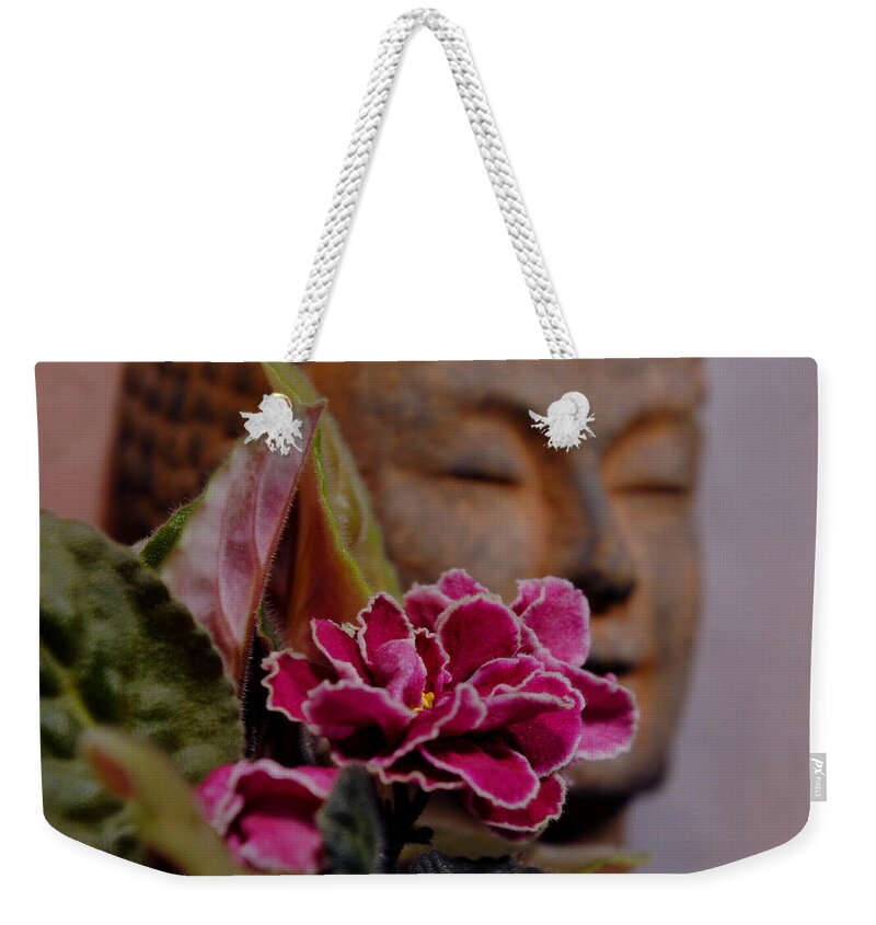 Buddha Weekender Tote Bag featuring the photograph Zen Violet by Vallee Johnson