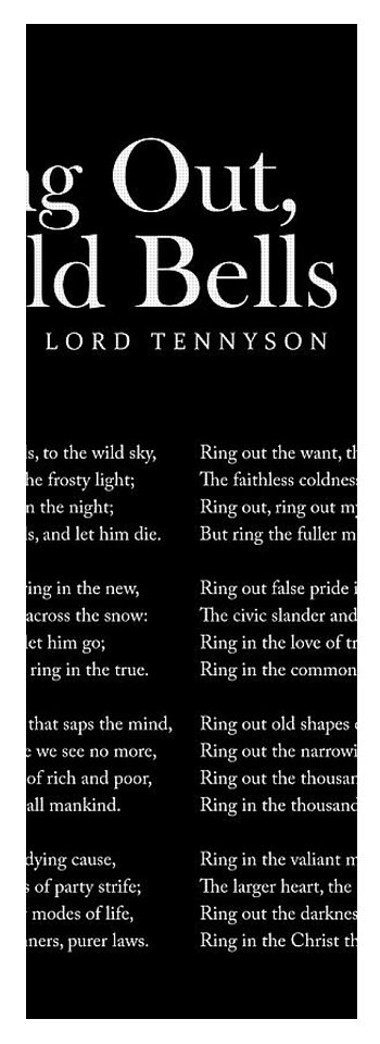 Ring Out, Wild Bells - Alfred, Lord Tennyson Poem - Literature - Typewriter  Print 2 - Black Acrylic Print by Studio Grafiikka - Fine Art America