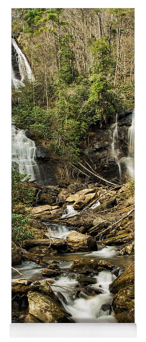 Amicola Yoga Mat featuring the photograph Amacola Falls by Penny Lisowski