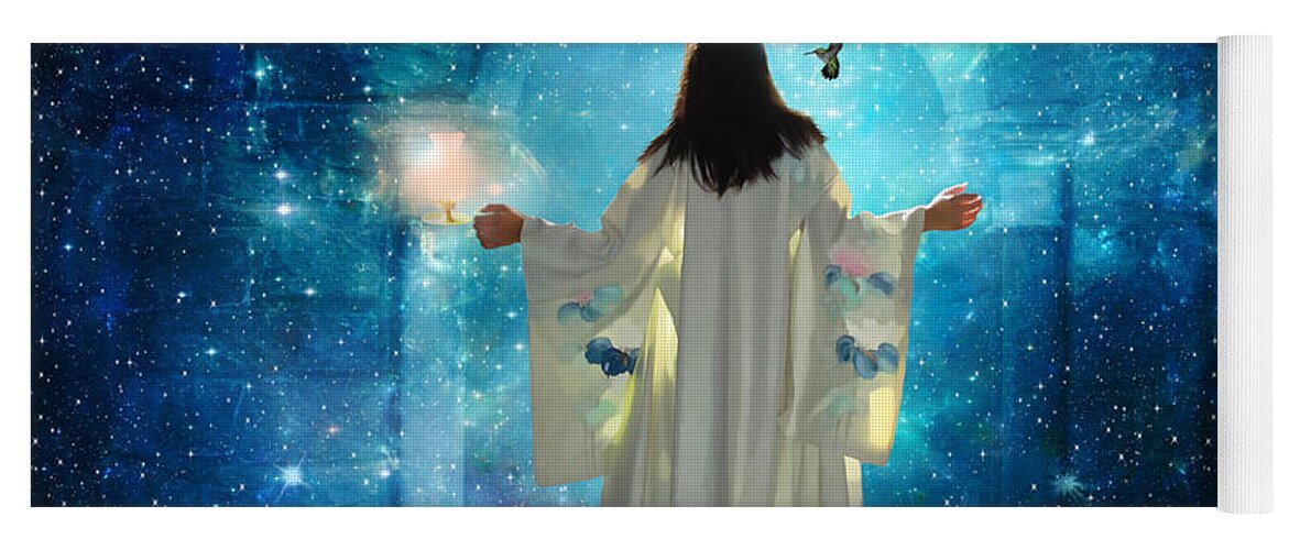 Heavens Door Kingdom Of Heaven Bride Of Christ Revelation Yoga Mat featuring the digital art Heavens Door by Dolores Develde