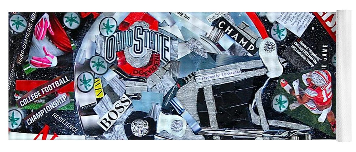 Ohio State Yoga Mat featuring the painting Ohio State University National Football Champs by Colleen Taylor