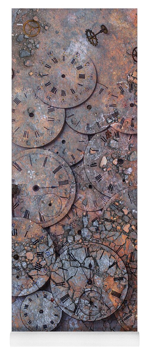Time Yoga Mat featuring the photograph Watch Faces Decaying by Garry Gay