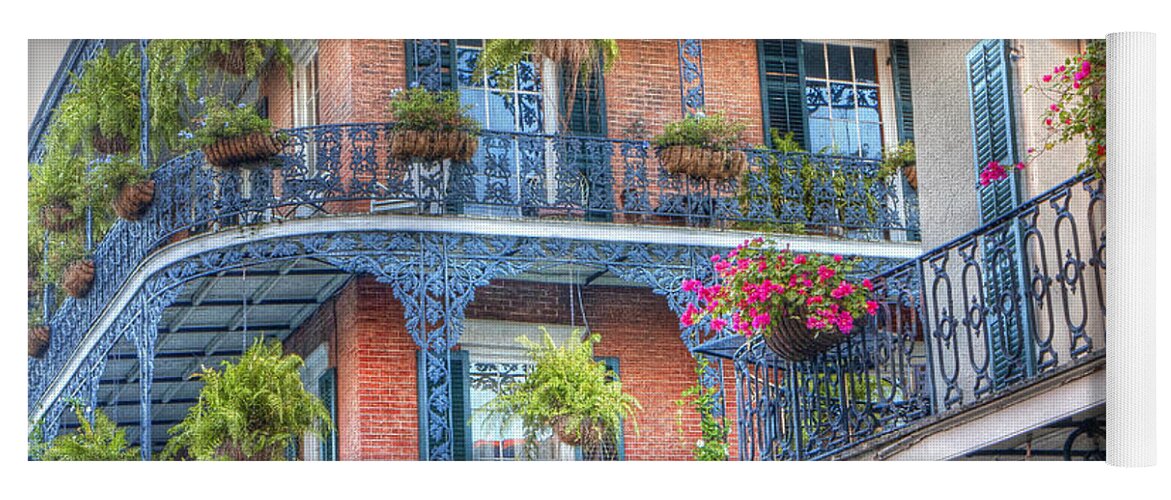 Balcony Yoga Mat featuring the photograph 0255 Balconies - New Orleans by Steve Sturgill