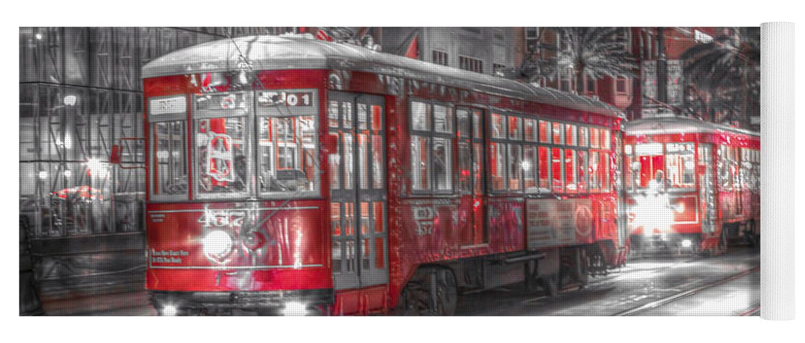 Trolley Yoga Mat featuring the photograph 0271 New Orleans Street Car by Steve Sturgill