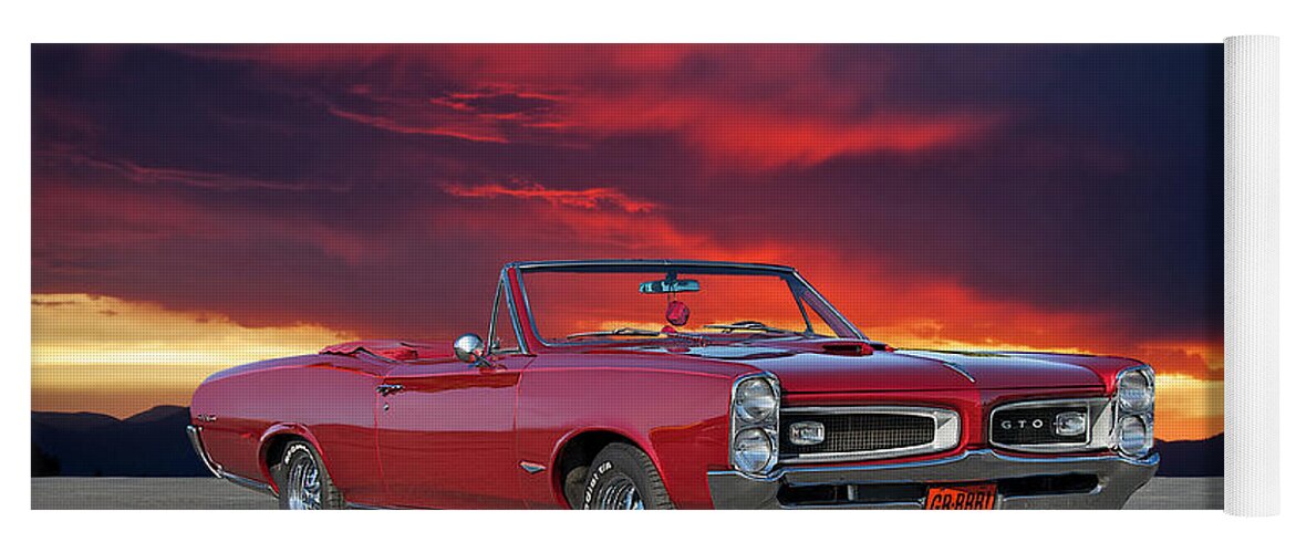 Alloy Yoga Mat featuring the photograph 1966 Pontiac GTO Convertible by Dave Koontz