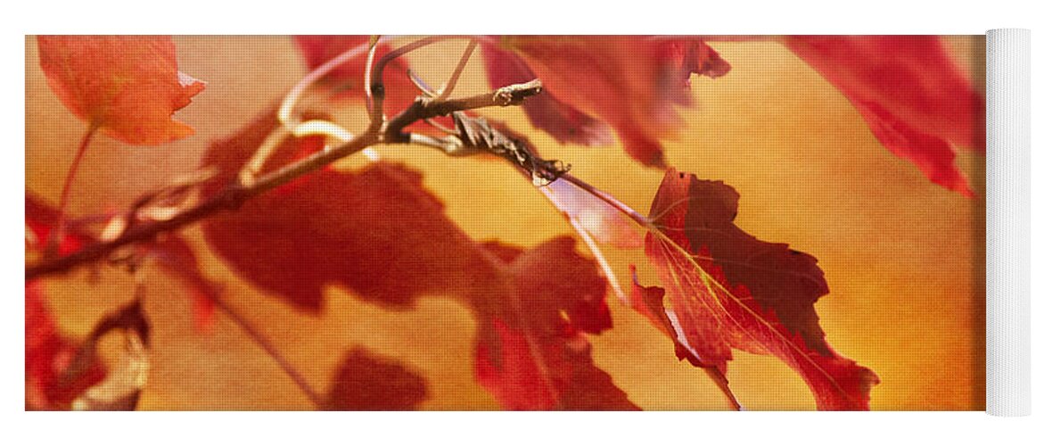 Leaves Yoga Mat featuring the photograph Red Blaze by Pam Holdsworth