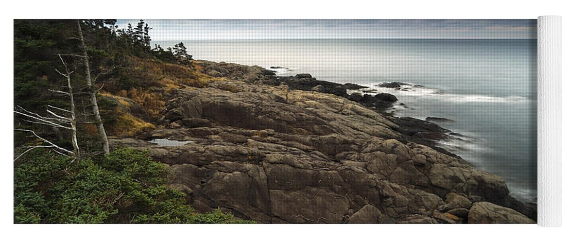Feb0514 Yoga Mat featuring the photograph Bay Of Fundy As Dusk Canada #1 by Scott Leslie
