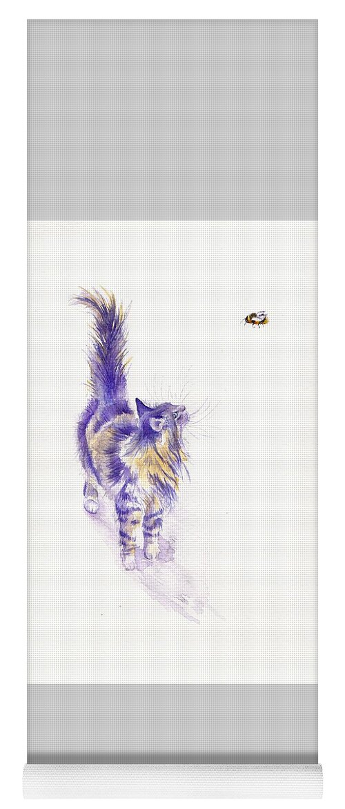 Cat Yoga Mat featuring the painting Bee Enchanted by Debra Hall