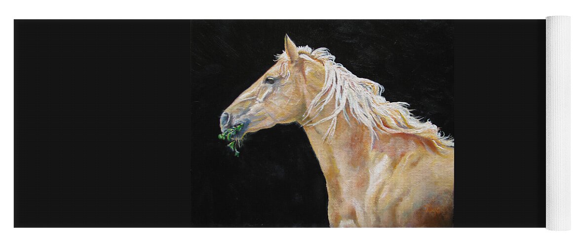 Horse Yoga Mat featuring the painting Blondy by Page Holland