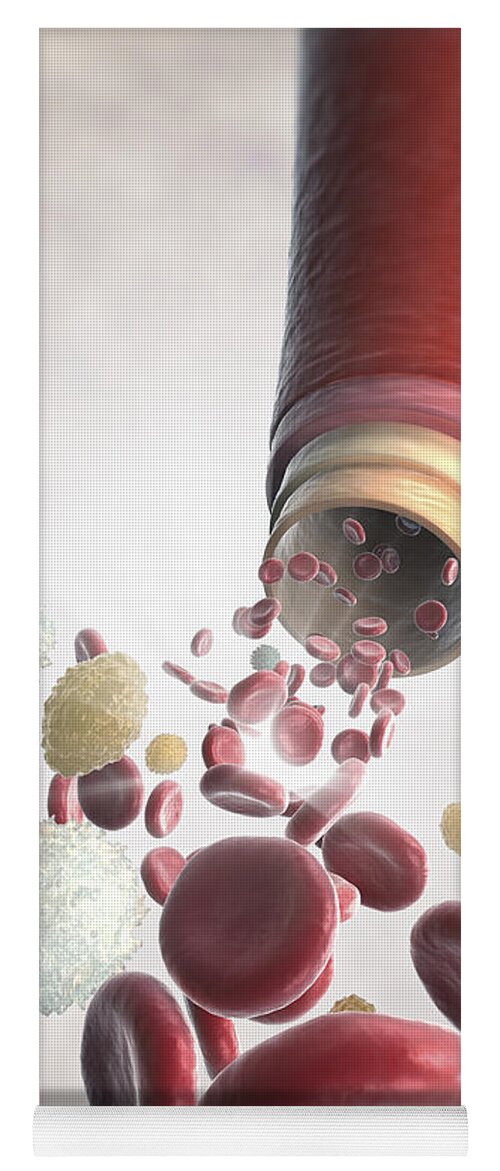 Blood Vessel Yoga Mat featuring the photograph Blood Vessel With Cells #8 by Science Picture Co