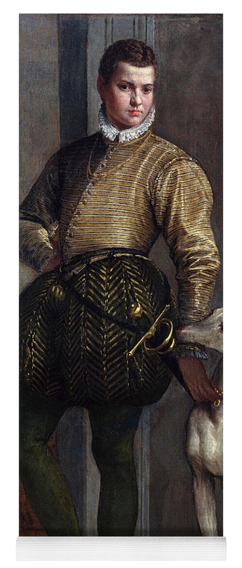 Paolo Veronese Yoga Mat featuring the painting Boy with a Greyhound by Paolo Veronese