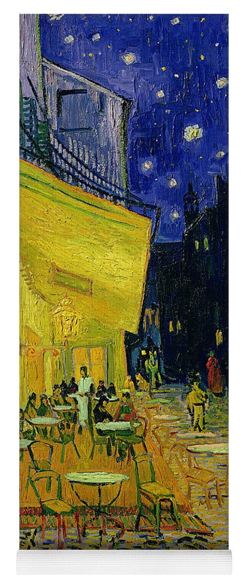 Cafe Terrace Arles 1888 (oil On Canvas) By Vincent Van Gogh (1853-90) Van Gogh Van Gogh Vincent Cafe Arles Arles Tables Chairs People Shops Shopfronts Street Van Gogh Vincent Van Gogh Terrasse Cafe; Square; French; Provence; Outdoors; Awning; Evening; Nocturne; Starry; Stars; Night; Cobblestones; Tables And Chairs; Bar; Post-impressionist Night Buildings Square French Provence Outdoors Awning Evening Nocturne Starry Stars Night Cobblestones Post-impressionist Yoga Mat featuring the painting Cafe Terrace Arles by Vincent van Gogh