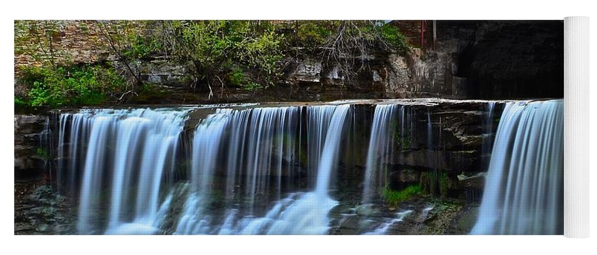 Chagrin Yoga Mat featuring the photograph Chagrin Falls #1 by Frozen in Time Fine Art Photography