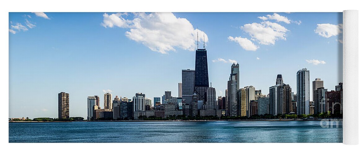 2012 Yoga Mat featuring the photograph Chicago Panorama Skyline #1 by Paul Velgos