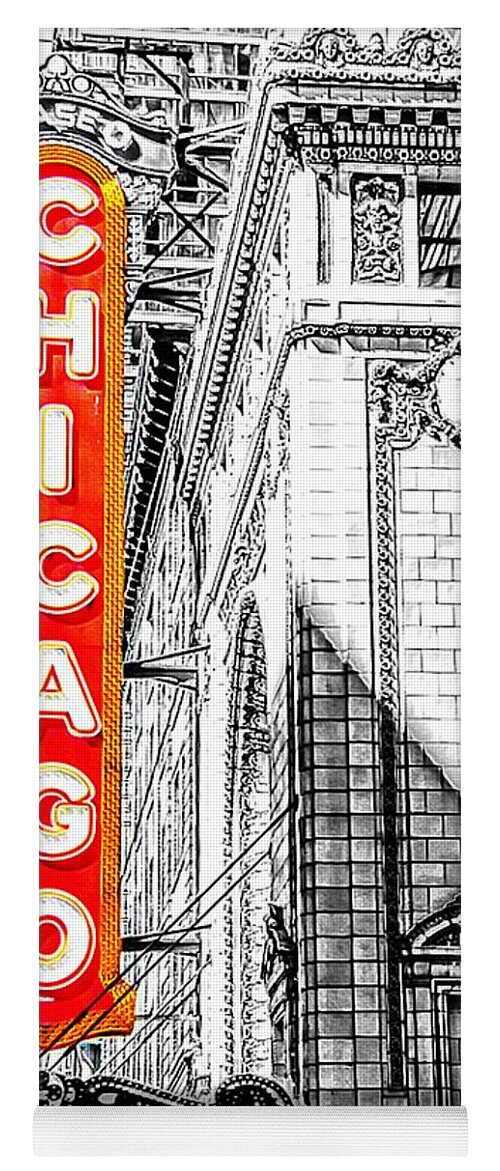 Chicago Yoga Mat featuring the photograph Chicago Theater #1 by Will Wagner