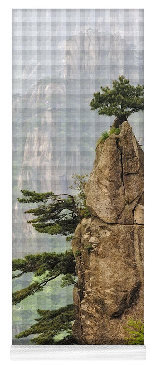 Asia Yoga Mat featuring the photograph Chinese White Pine On Mt. Huangshan #1 by John Shaw