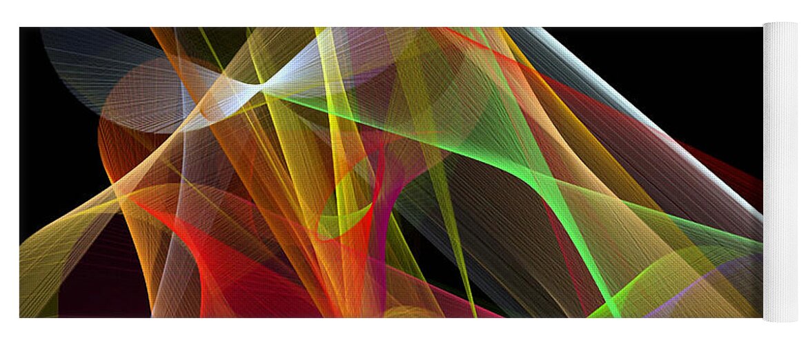 Abstract Art Yoga Mat featuring the digital art Color Symphony by Rafael Salazar