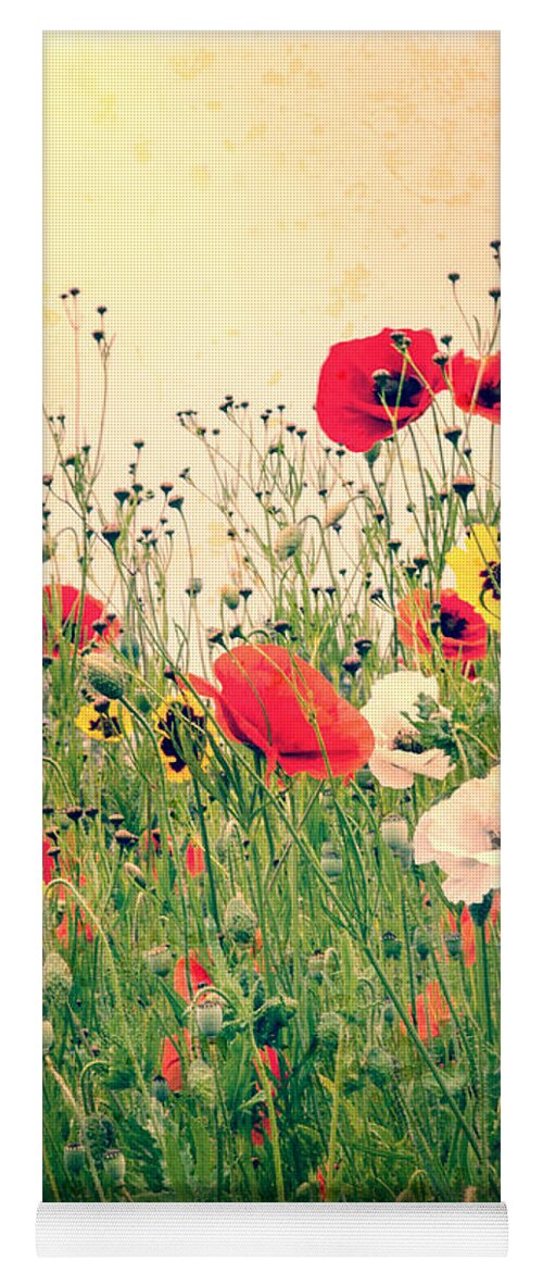 Flower Yoga Mat featuring the photograph Field of Poppy's #2 by Spikey Mouse Photography