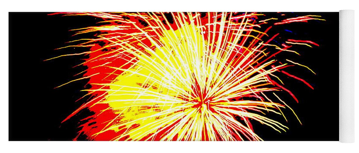 Fireworks Yoga Mat featuring the photograph Fireworks over Chesterbrook #1 by Michael Porchik