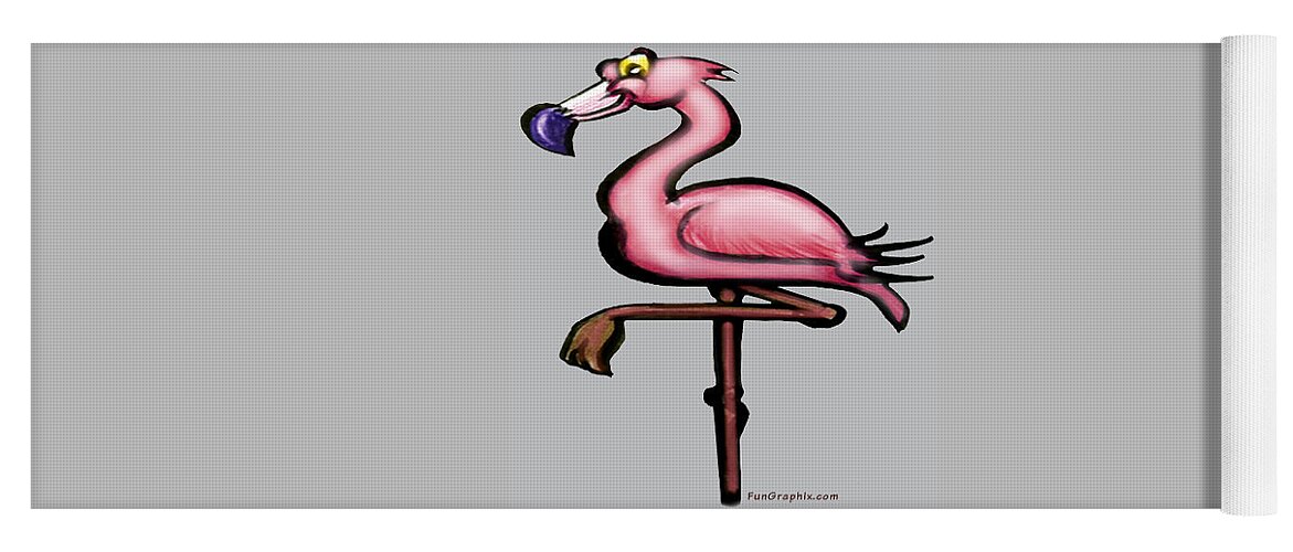 Flamingo Yoga Mat featuring the digital art Flamingo by Kevin Middleton