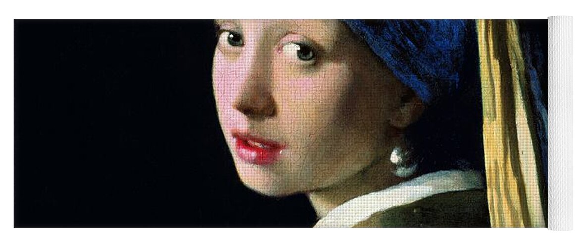 Johannes Vermeer Yoga Mat featuring the painting Girl With A Pearl Earring by Jan Vermeer