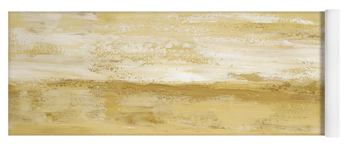 Abstract Yoga Mat featuring the painting Golden Glow by Tamara Nelson