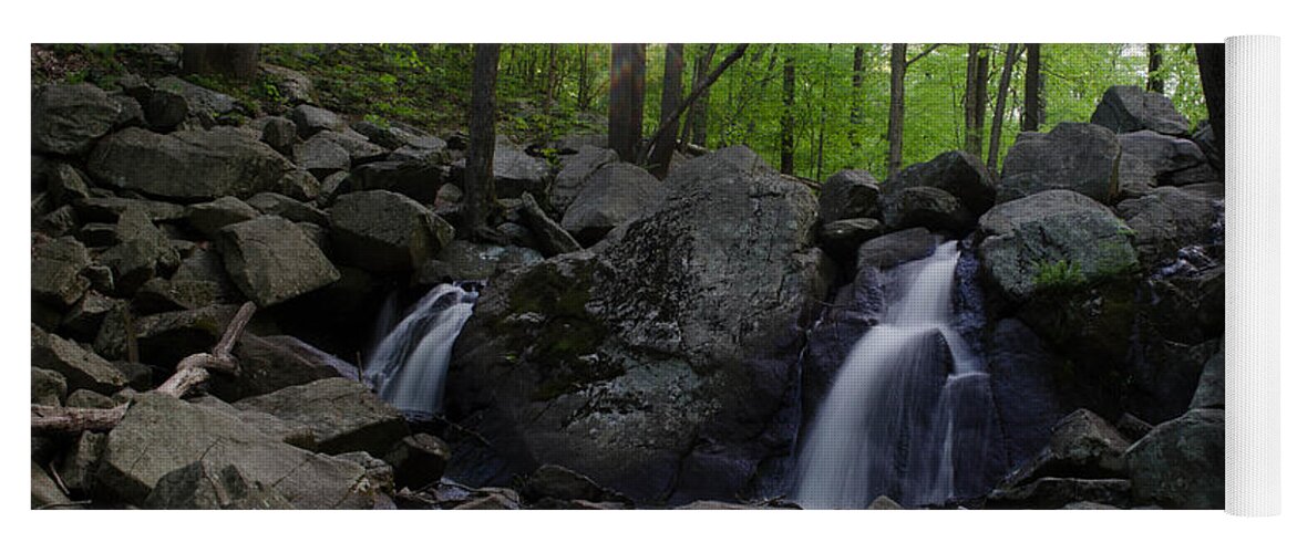 Landscape Yoga Mat featuring the photograph Hacklebarney Waterfall by GeeLeesa Productions