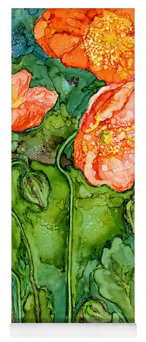 Ice Poppies Yoga Mat featuring the painting Ice Poppies I by Vicki Baun Barry
