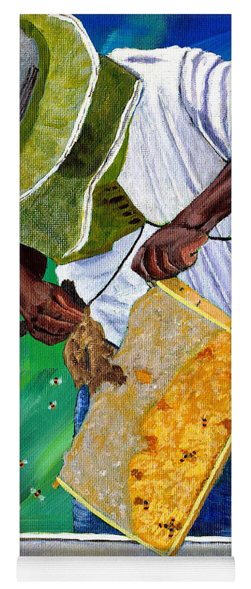 Bee Keeper Yoga Mat featuring the painting Keeper Of The Bees by Laura Forde