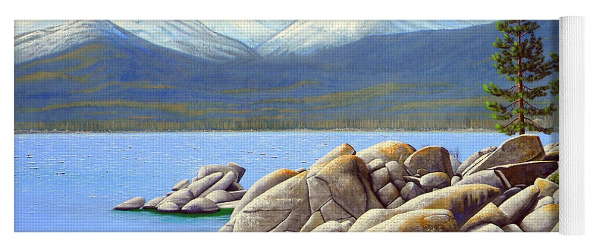 Lake Yoga Mat featuring the painting Lake Tahoe Sand Harbor by Frank Wilson