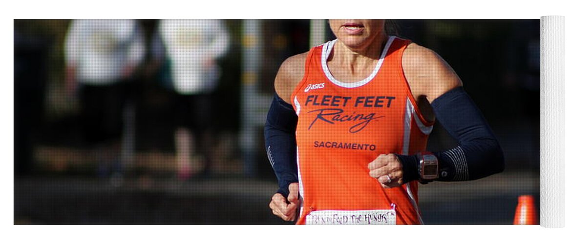 Run To Feed The Hungry 2013 Yoga Mat featuring the photograph Leilani Finish #1 by Randy Wehner