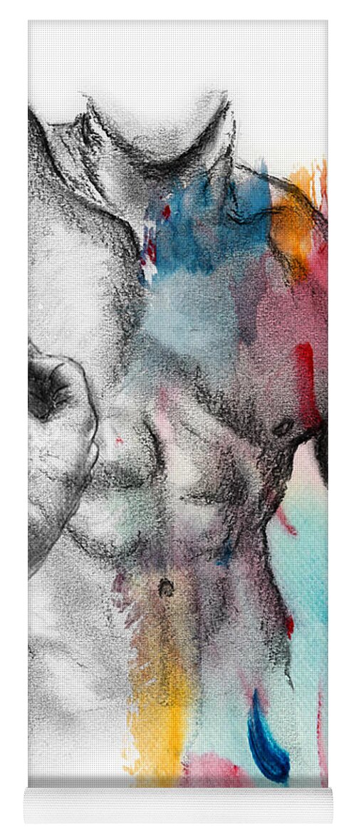 Male Nude Art Yoga Mat featuring the painting Love Colors 5 by Mark Ashkenazi