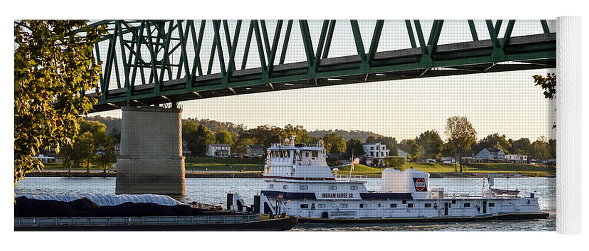 Barge Yoga Mat featuring the photograph Ohio River Barge #3 by Holden The Moment