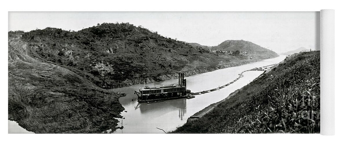 Technology Yoga Mat featuring the photograph Panama Canal Construction, 1910 #1 by Photo Researchers