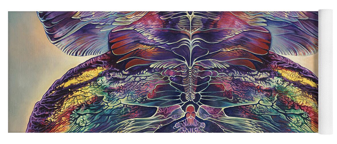 Butterfly Yoga Mat featuring the painting Papalotl Series 3 by Ricardo Chavez-Mendez