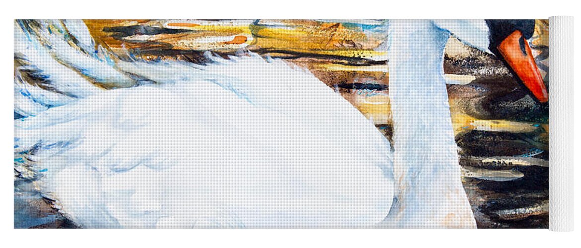 Swan Yoga Mat featuring the painting Prince of Swans #1 by Patricia Allingham Carlson