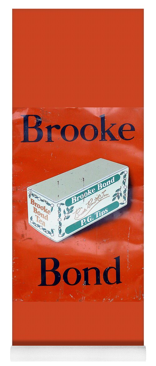 Brooke Bond Yoga Mat featuring the photograph Brooke Bond P G Tips Railway Advertising Sign by Gordon James