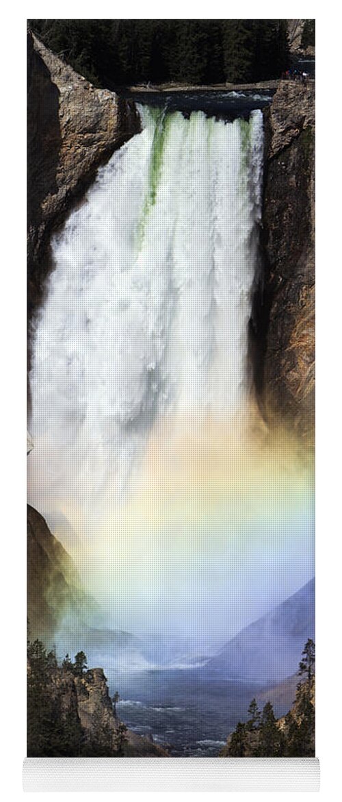 530455 Yoga Mat featuring the photograph Rainbow At Lower Falls In Grand Canyon #1 by Duncan Usher