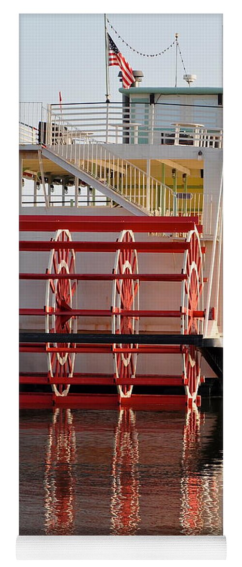 Riverboat Yoga Mat featuring the photograph Riverboat reflections #1 by AnnaJo Vahle