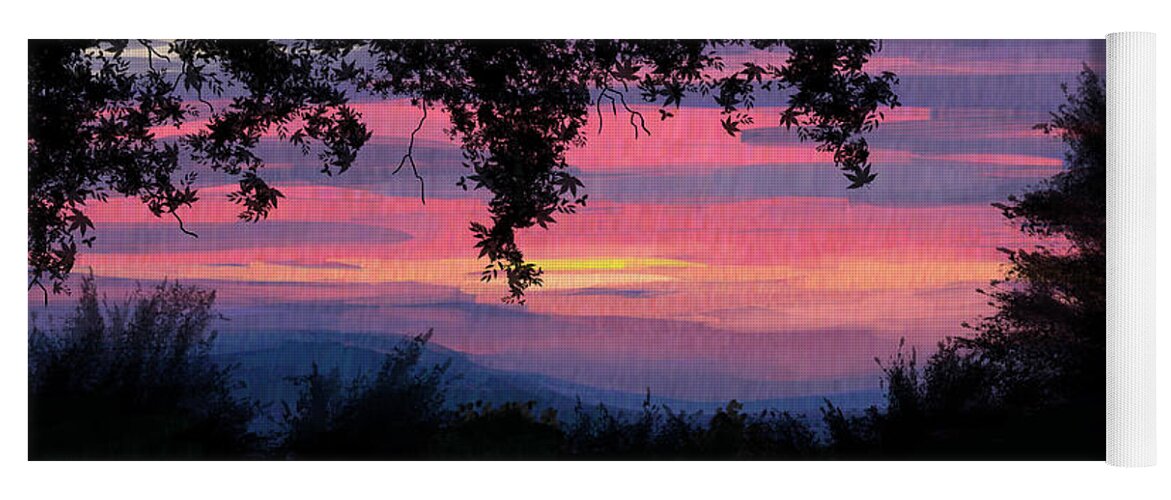 Sunset Yoga Mat featuring the digital art Sunset by Kate Black