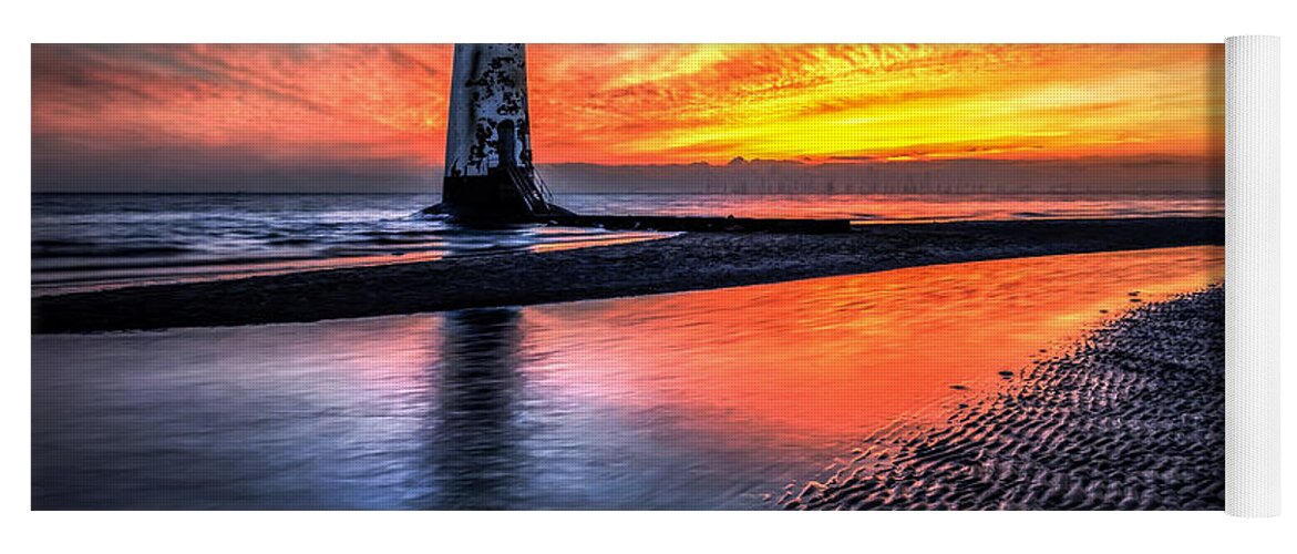 Sunset Yoga Mat featuring the photograph Sunset Lighthouse #3 by Adrian Evans