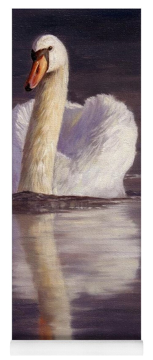Swan Yoga Mat featuring the painting Swan #2 by David Stribbling