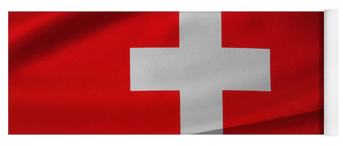 Flag Yoga Mat featuring the photograph Swiss flag #1 by Les Cunliffe